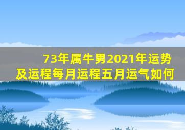 73年属牛男2021年运势及运程每月运程五月运气如何