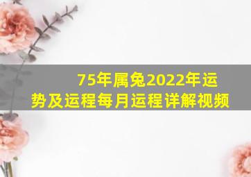 75年属兔2022年运势及运程每月运程详解视频