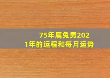 75年属兔男2021年的运程和每月运势