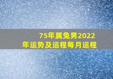 75年属兔男2022年运势及运程每月运程