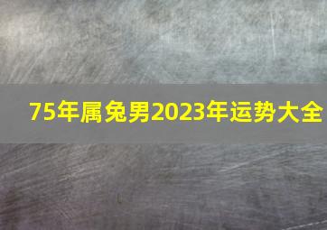 75年属兔男2023年运势大全