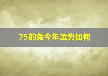 75的兔今年运势如何