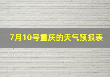 7月10号重庆的天气预报表