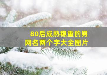 80后成熟稳重的男网名两个字大全图片