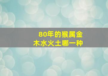 80年的猴属金木水火土哪一种