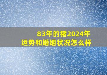 83年的猪2024年运势和婚姻状况怎么样