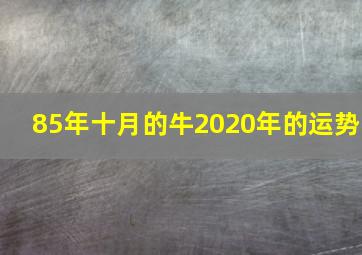 85年十月的牛2020年的运势