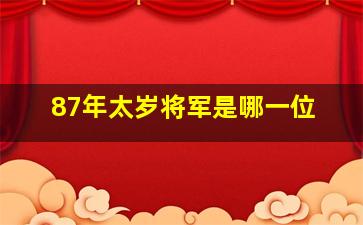 87年太岁将军是哪一位