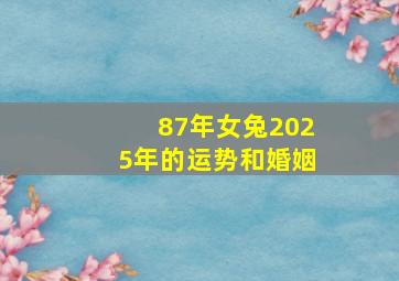 87年女兔2025年的运势和婚姻