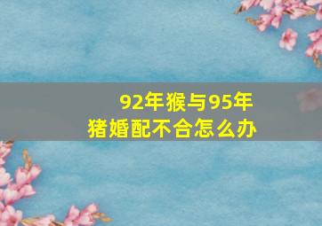 92年猴与95年猪婚配不合怎么办