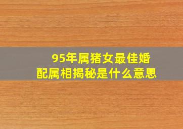 95年属猪女最佳婚配属相揭秘是什么意思