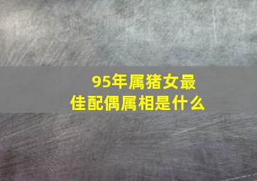 95年属猪女最佳配偶属相是什么