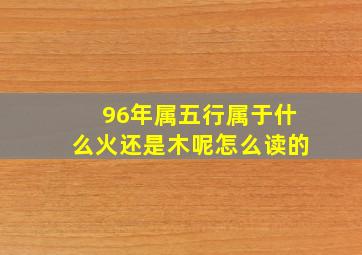 96年属五行属于什么火还是木呢怎么读的