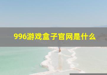 996游戏盒子官网是什么