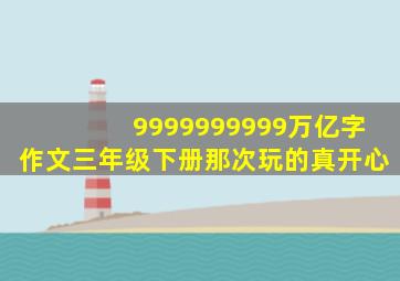 9999999999万亿字作文三年级下册那次玩的真开心