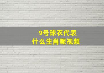 9号球衣代表什么生肖呢视频