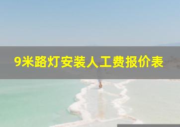 9米路灯安装人工费报价表