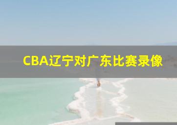 CBA辽宁对广东比赛录像