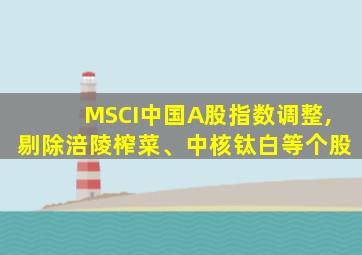 MSCI中国A股指数调整,剔除涪陵榨菜、中核钛白等个股