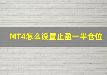 MT4怎么设置止盈一半仓位