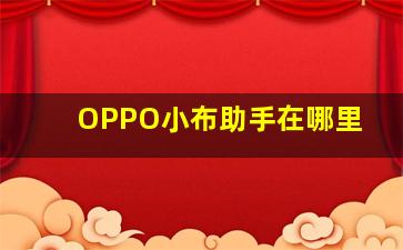 OPPO小布助手在哪里