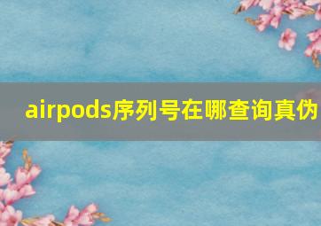 airpods序列号在哪查询真伪