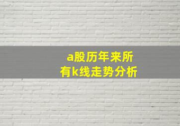 a股历年来所有k线走势分析