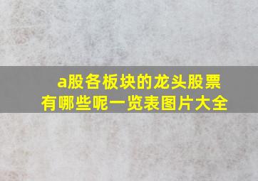 a股各板块的龙头股票有哪些呢一览表图片大全