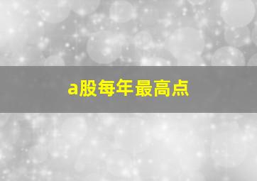 a股每年最高点