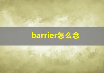 barrier怎么念