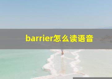 barrier怎么读语音