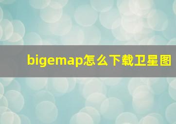 bigemap怎么下载卫星图