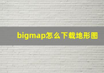 bigmap怎么下载地形图