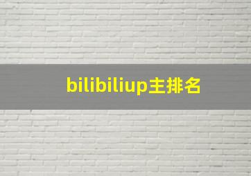 bilibiliup主排名