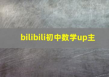 bilibili初中数学up主