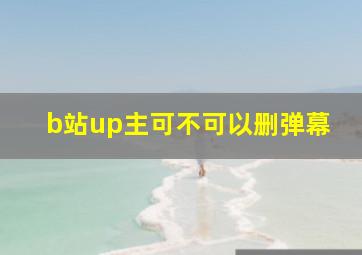 b站up主可不可以删弹幕