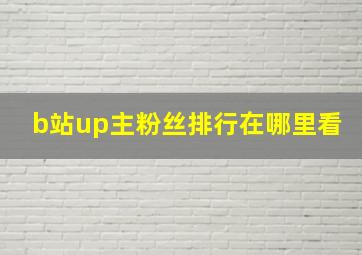 b站up主粉丝排行在哪里看