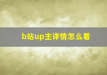 b站up主详情怎么看