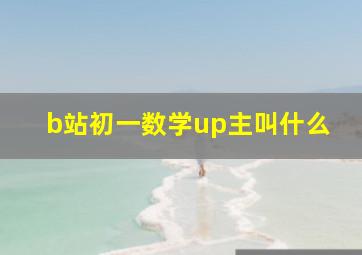 b站初一数学up主叫什么