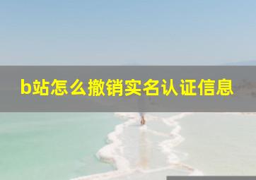 b站怎么撤销实名认证信息