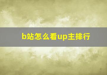 b站怎么看up主排行