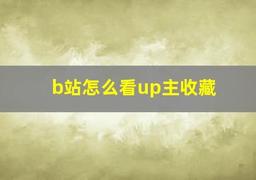 b站怎么看up主收藏