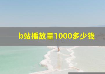 b站播放量1000多少钱