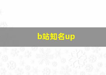 b站知名up