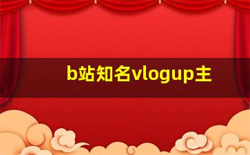 b站知名vlogup主