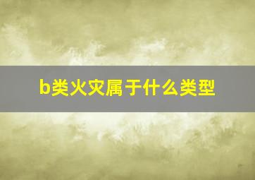 b类火灾属于什么类型