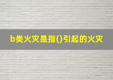 b类火灾是指()引起的火灾