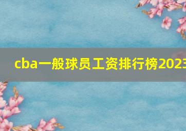 cba一般球员工资排行榜2023