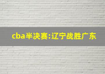 cba半决赛:辽宁战胜广东