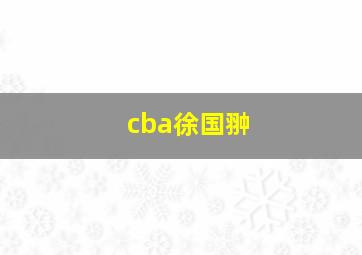 cba徐国翀